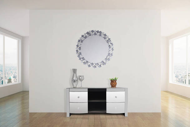 360Living Wall Mirror Mosaic 1825 Silver / Grey