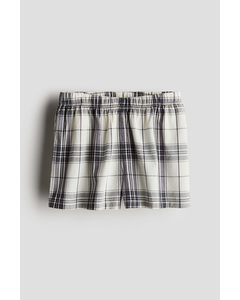 Cotton Poplin Pyjama Shorts Grey/checked