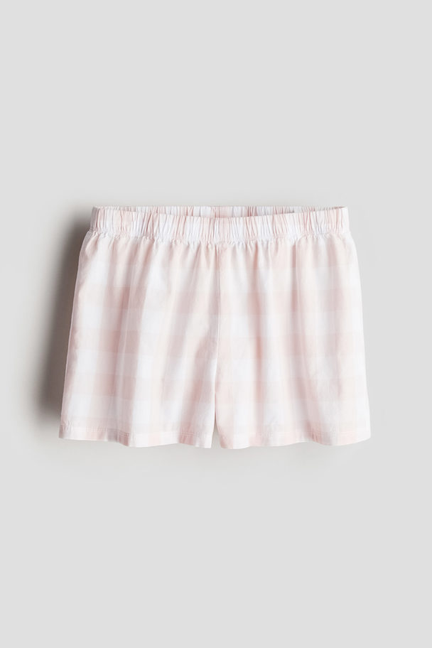 H&M Natshorts I Bomuldspoplin Lys Rosa/ternet