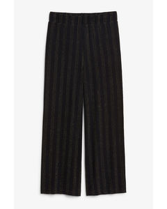 Flowy trousers Gold lurex stripes