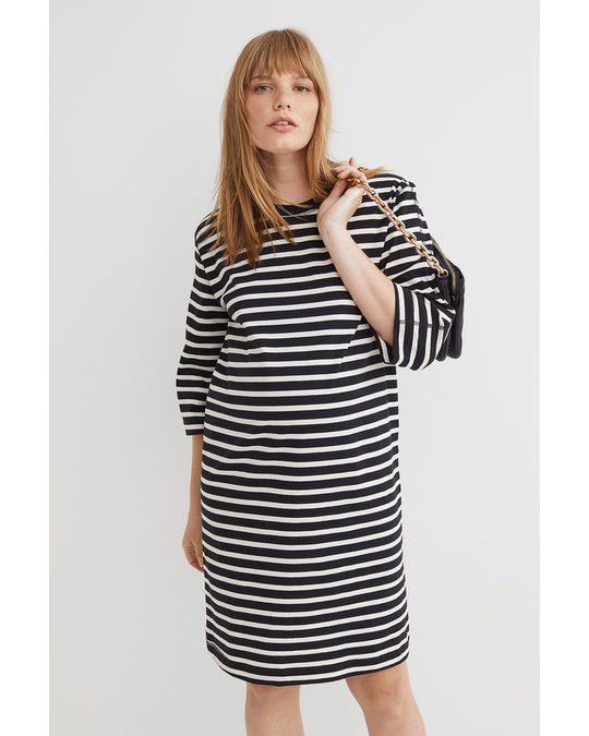 H&M Mama T-shirt Dress Black/white Striped