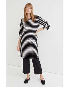 Mama T-shirt Dress Black/white Striped