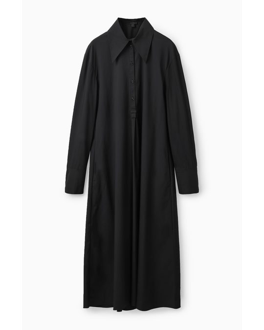 COS Relaxed-fit Midi Shirt Dress Black