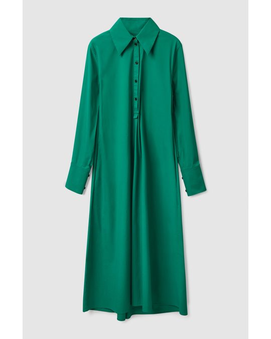 COS Relaxed-fit Midi Shirt Dress Green