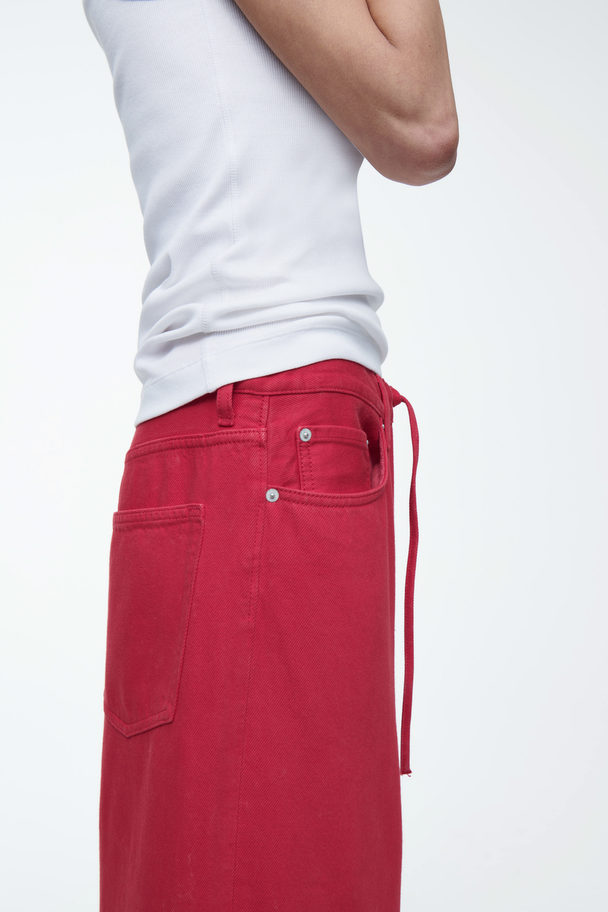 COS Wide-leg Drawstring Denim Trousers Red