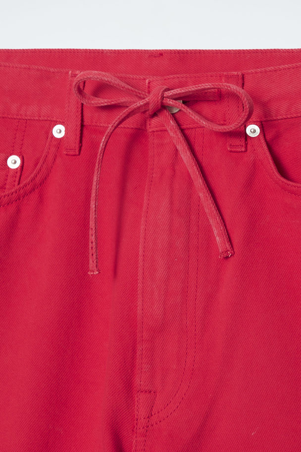 COS Wide-leg Drawstring Denim Trousers Red