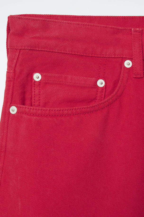 COS Wide-leg Drawstring Denim Trousers Red