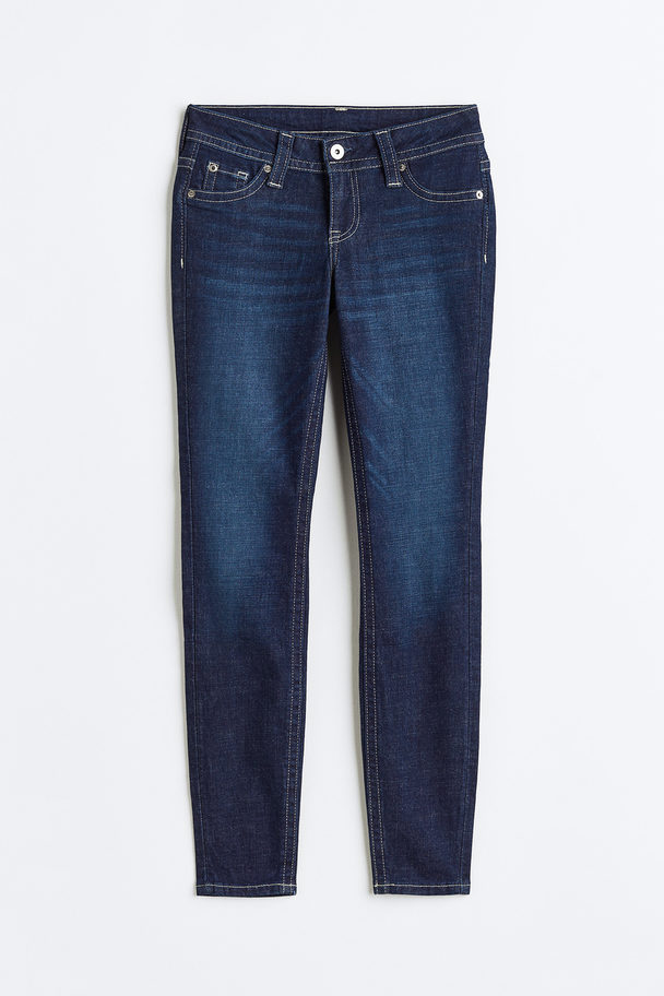 H&M Skinny Low Jeans Dark Denim Blue