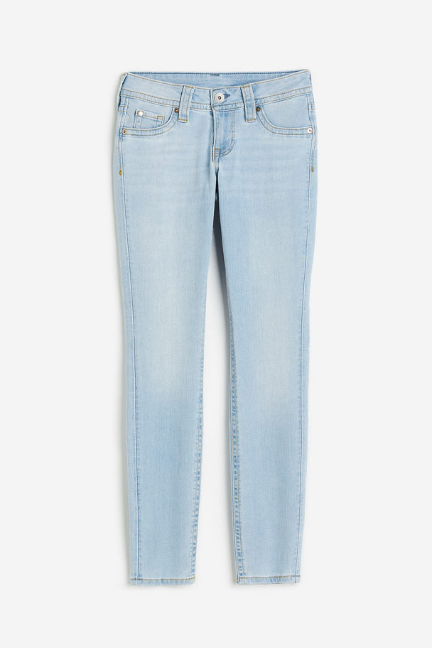 H&M Skinny Low Jeans Blek Denimblå