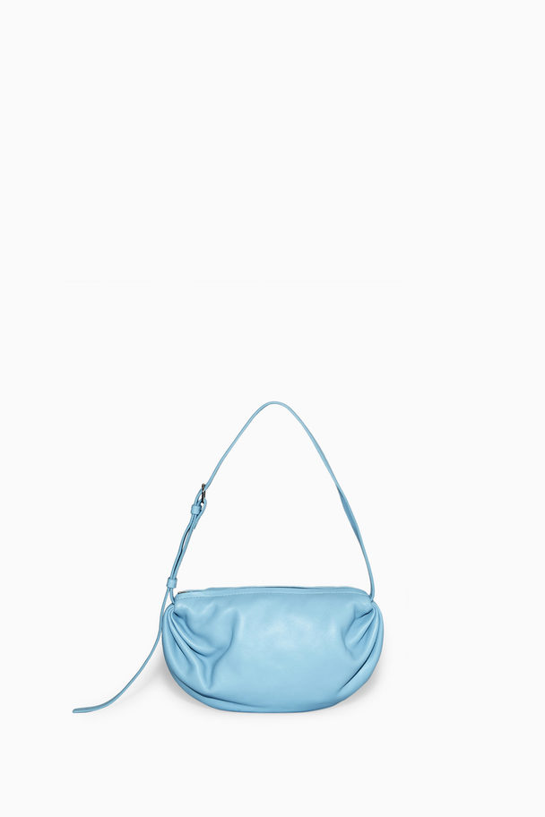 COS Gathered Shoulder Bag - Leather Light Blue