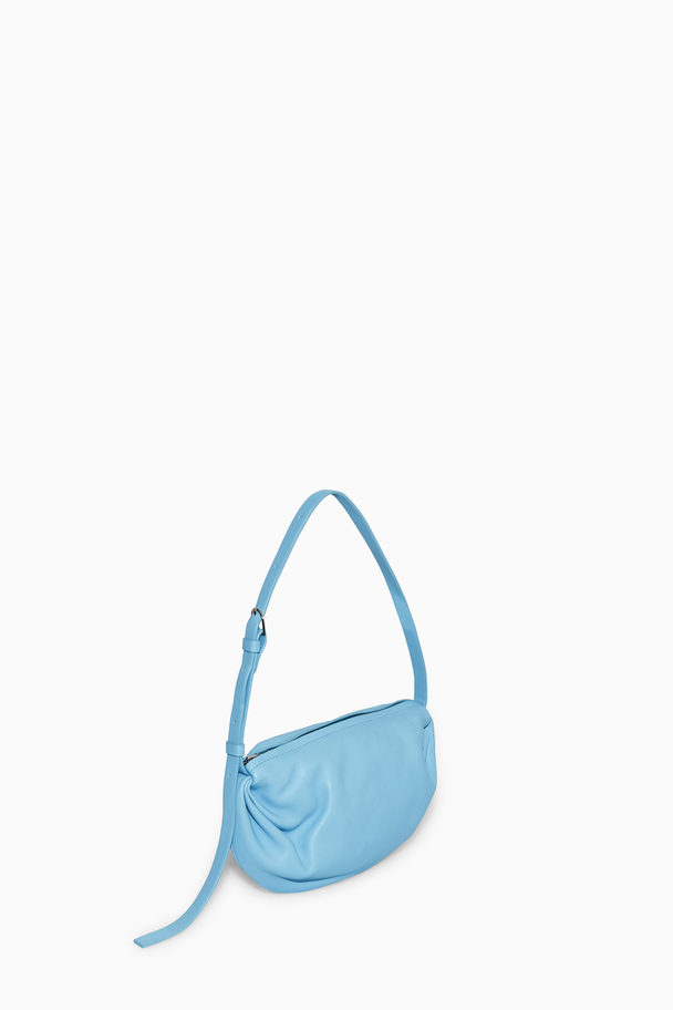 COS Gathered Shoulder Bag - Leather Light Blue