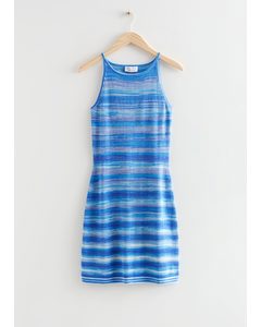 Mini-jurk Met Cutout Op De Rug Blauw