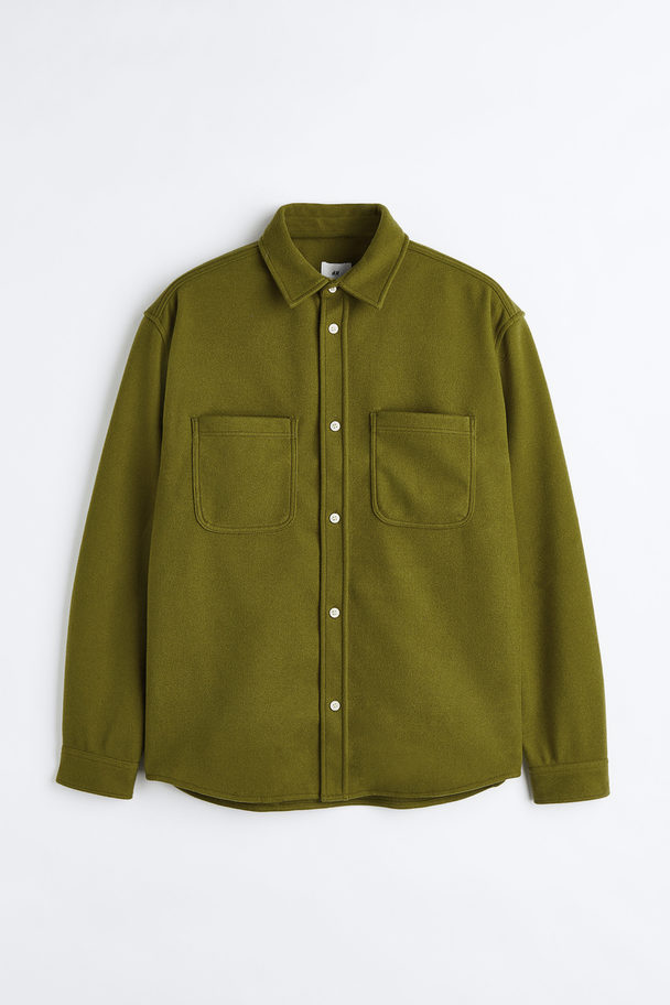 H&M Relaxed Fit Overshirt Moss Green