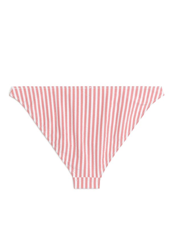 ARKET Bikini-Hose aus Seersucker Rot/Weiß