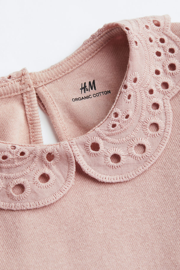 H&M Collared Bodysuit Dusky Pink