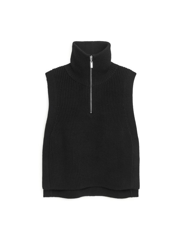 ARKET Half-zip Wool Collar Black