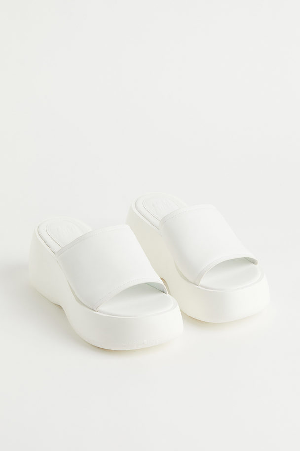 H&M Chunky Plateauslippers Wit