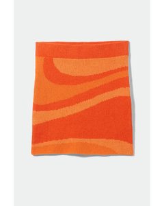 Issa Knit Jacquard Skirt Orange Crush