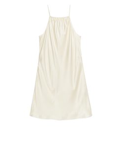 Bias-cut Slip Dress Off White