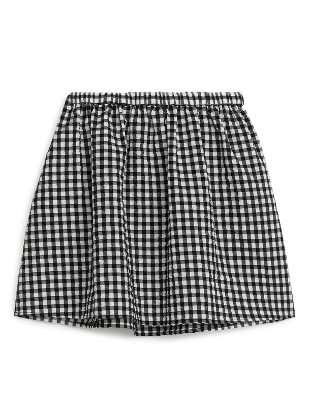 ARKET Flared Mini Skirt White/black