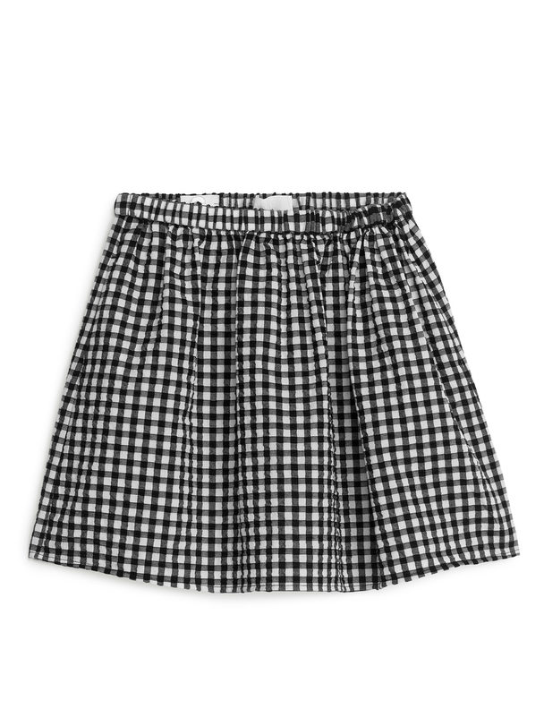 ARKET Flared Mini Skirt White/black