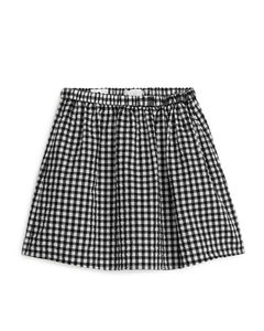 Flared Mini Skirt White/black