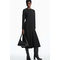 Flared-hem Jersey Midi Dress Black