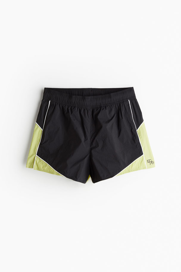 H&M Drymove™ Running Shorts Black/neon Green