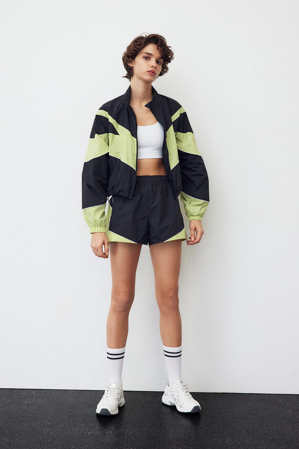 H&M Drymove™ Running Shorts Black/neon Green