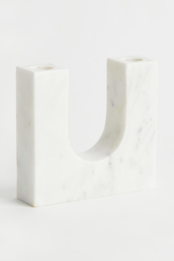 H&M HOME Marble Candlestick White
