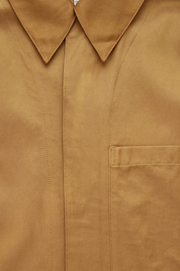 COS Regular-fit Jacquard Shirt Burnt Orange
