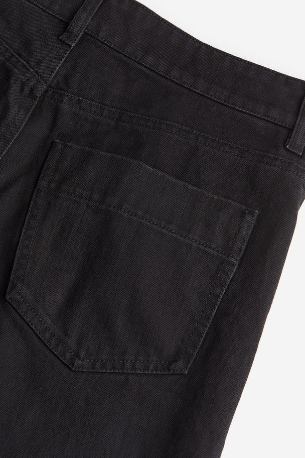 H&M Gerade Twillhose Schwarz