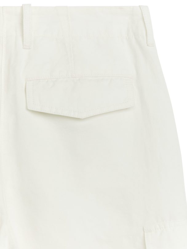 ARKET Linen Blend Cargo Trousers White