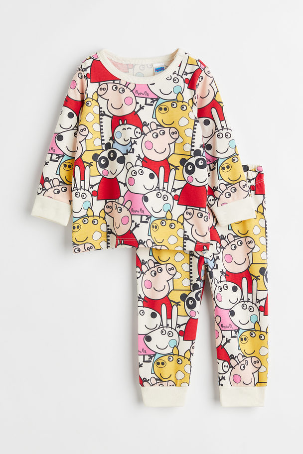 H&M Katoenen Pyjama Met Print Wit/peppa Big