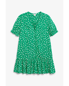 Green Polkadot Mini Flounce Dress Dot,dot,dot...