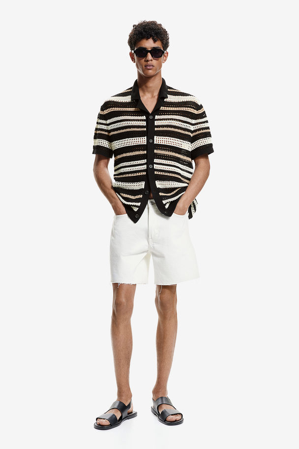 H&M Regular Denim Shorts White
