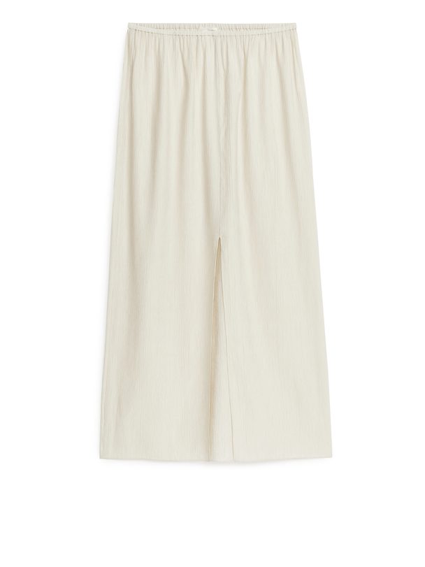 ARKET Crinkled Maxi Skirt Off White