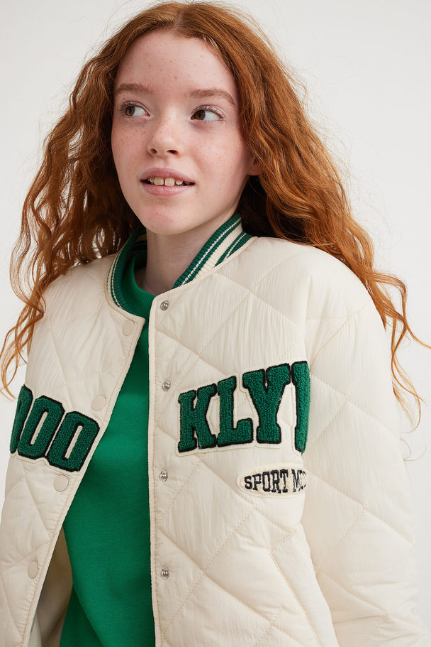 H&M Baseball Jacket Natural White/brooklyn
