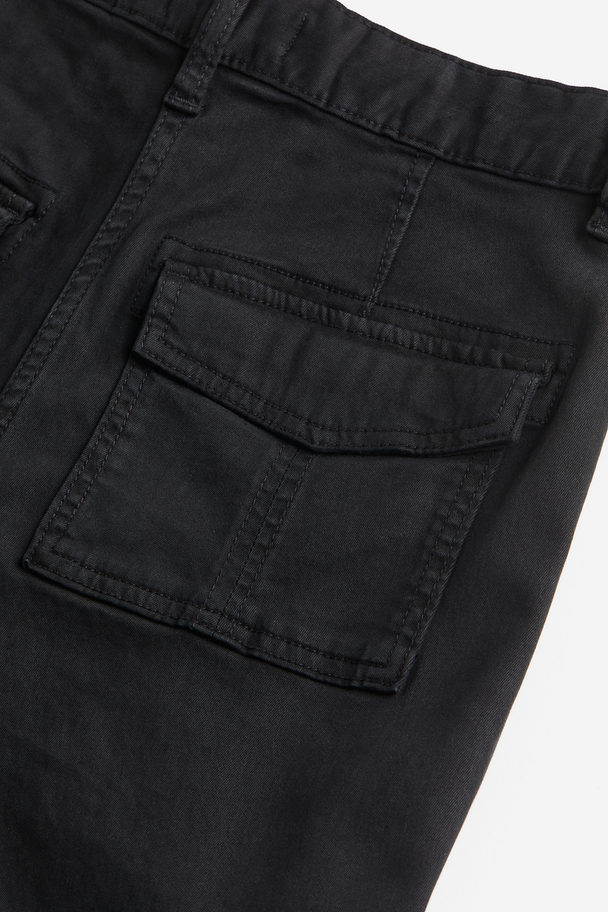 H&M Twill Cargo Trousers Black