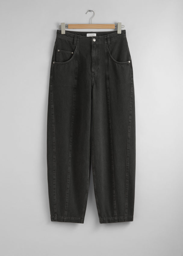 & Other Stories High-waist Barrel-leg Jeans Black