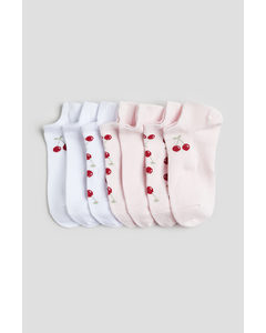 7-pack Trainer Socks Light Pink/cherries