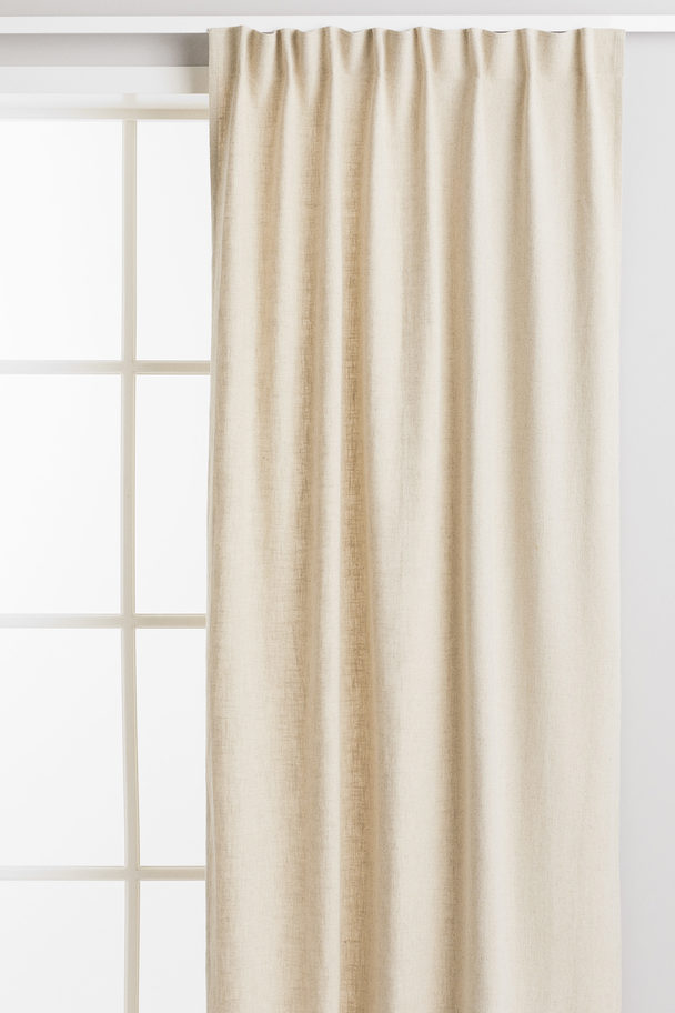 H&M HOME 2-pack Linen-blend Curtain Lengths Light Beige