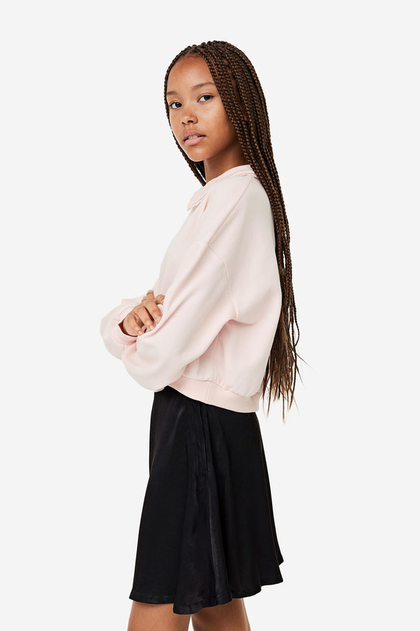 H&M 2-piece Sweatshirt And Skirt Set Light Pink/black