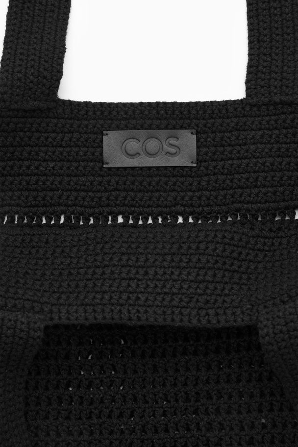 COS Oversized Crochet Tote Black