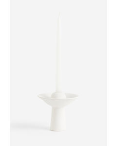 Stoneware Candlestick White