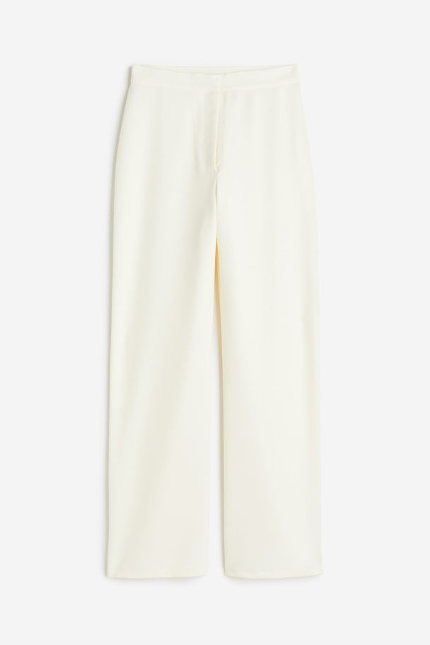 H&M High-waisted Tailored Trousers Cream