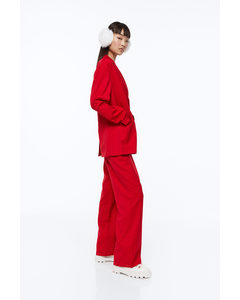 High-waisted Tailored Trousers Red