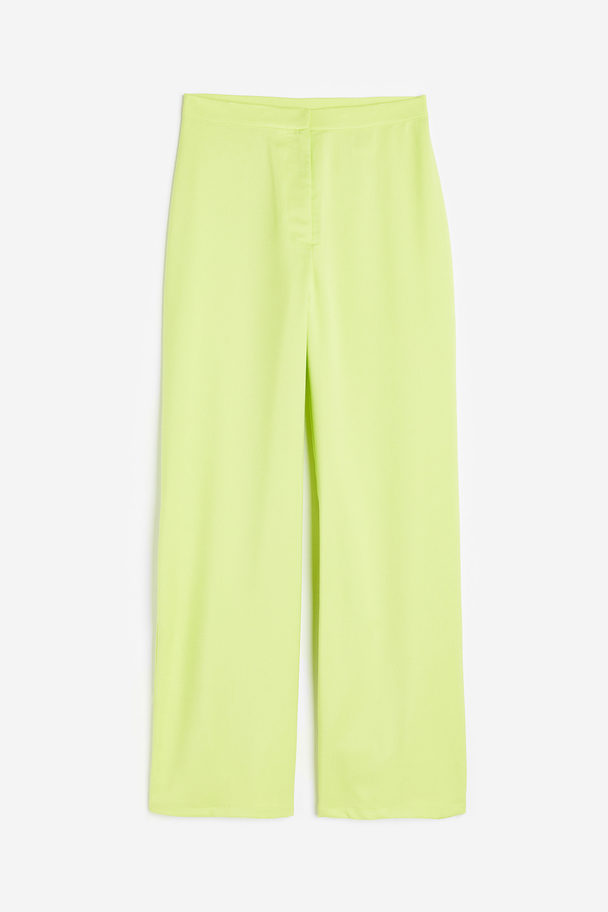 H&M Pantalon - High Waist Neongroen