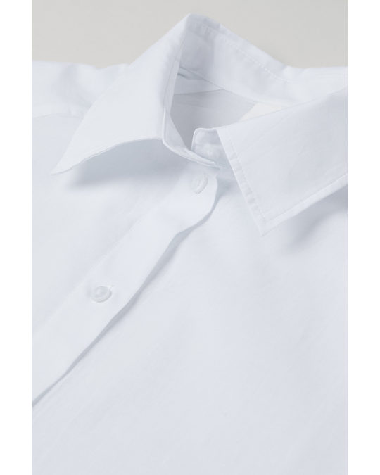 H&M Cotton Shirt Dress White