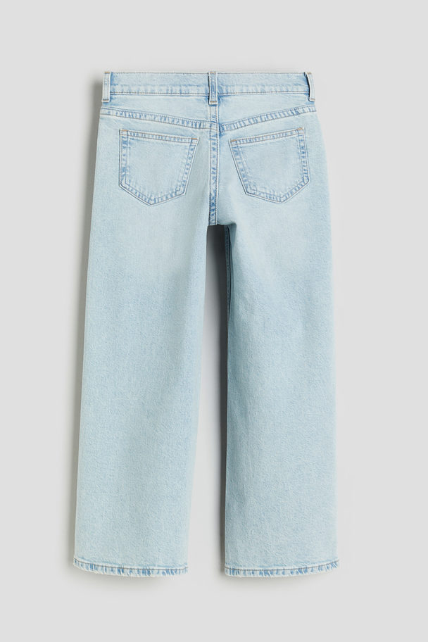 H&M Loose Fit Wide Leg Jeans Helles Denimblau